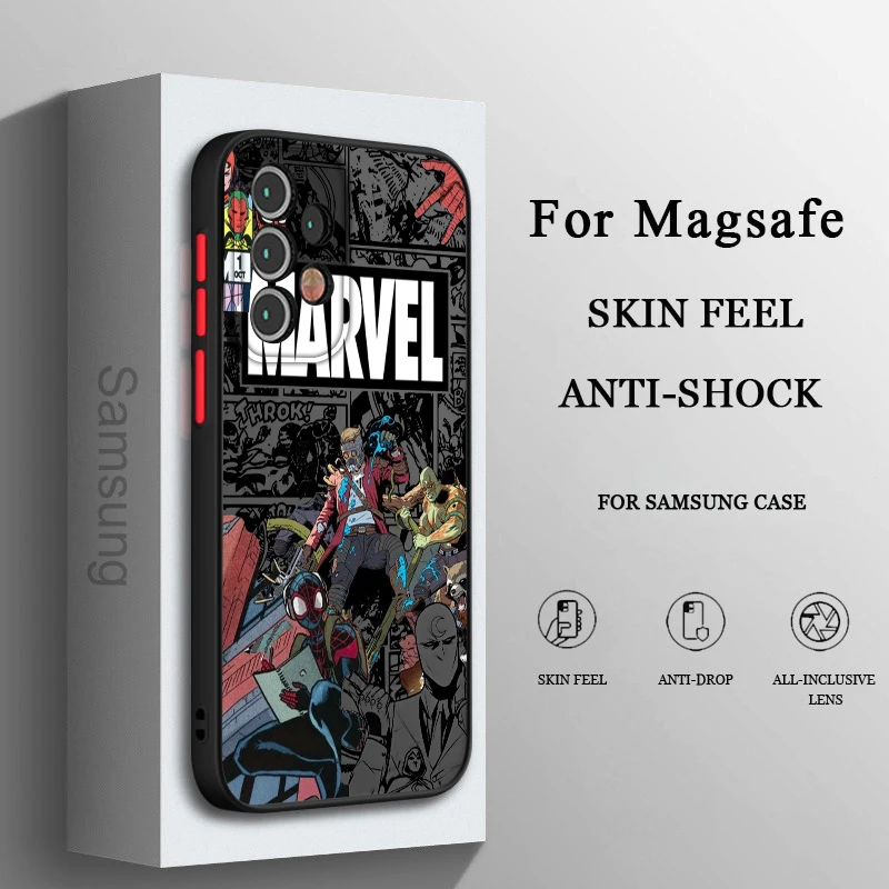 

Marvel Avengers Comics Cool Phone Case For Samsung A71 A70 A52 A51 A42 A32 A22 A21S A12 A33 A53 Frosted Translucent Cover