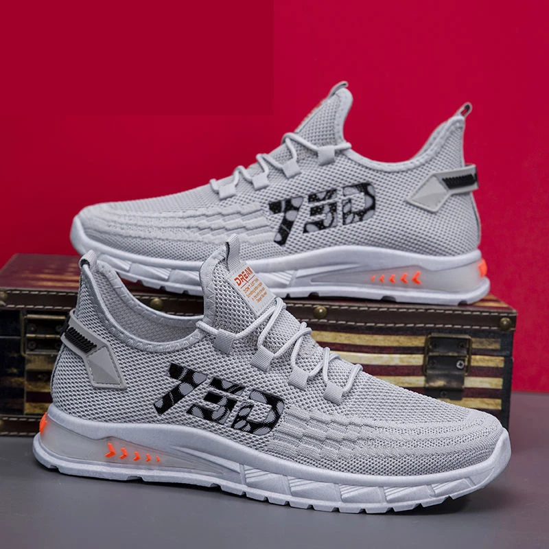 

Men's Sports Casual Single Shoes Sneakers Thin Paragraph Single Layer Fly Woven Mesh Breathable Running Work Shoes
