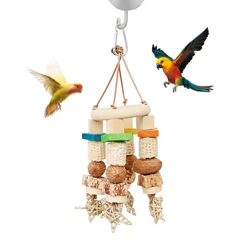 

Bird Chewing Cage Toy Bird Toys For Cage Bird Toys For Parakeets Parrot Toys Wooden Blocks Corn Cobs Hangings Chewing Toys