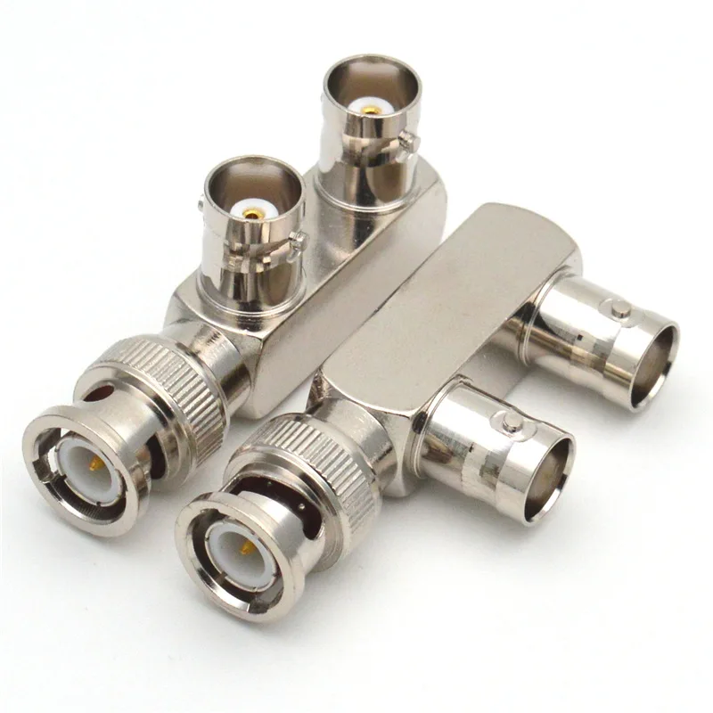 

2pcs all copper BNC three-way connector Q9 BNC gun type connector one centimeter two female adapter 1 tap two connectors