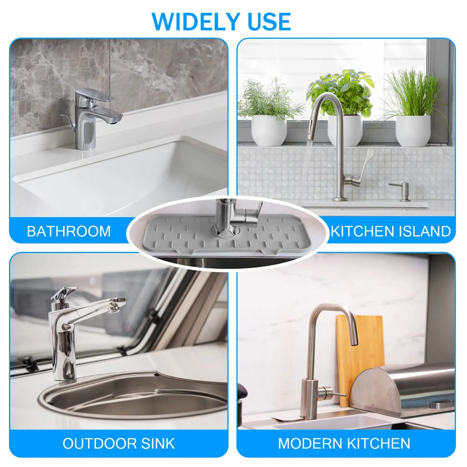 

Силиконовый абсорбирующий коврик для смесителя, защита от брызг на раковину, коврик для улавливания воды, s Защита для раковины, кухонные приспособления