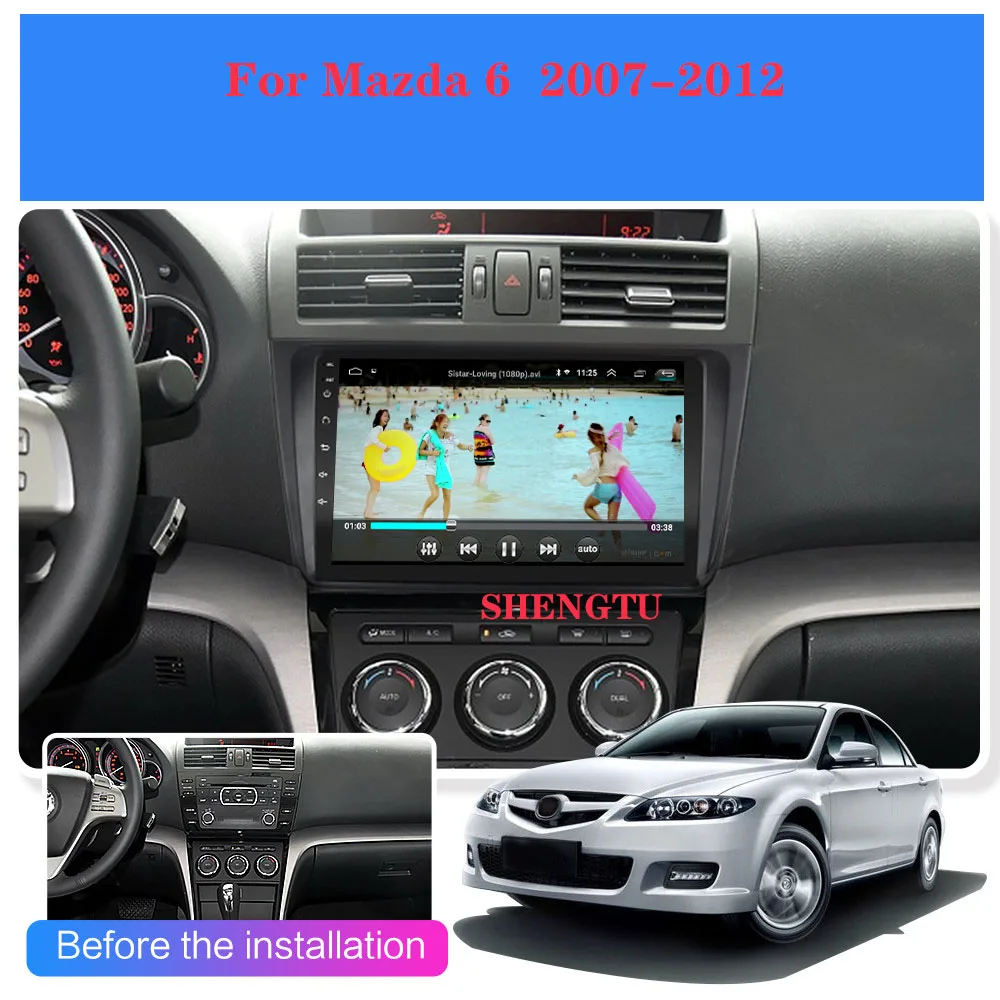 Автомагнитола на Android 10/9/11 мультимедийный плеер для Mazda 6 GH 2007-2012 Авторадио с