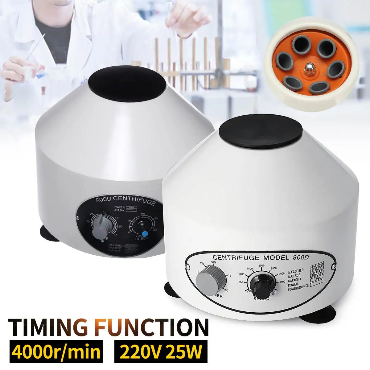

800D Electric Laboratory Centrifuge Medical Practice Machine Supply prp Lsolate Serum 4000rpm 1760g 6pcs 20ml Centrifuge Tube
