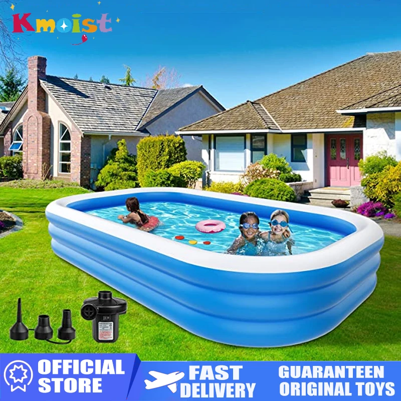 Inflatable Swimming Pool 2m/2.6m/ 3.05m Adults Kids Pools Bathing Tub Summer Outdoor Indoor Bathtub Water Pool Family Party Toy
