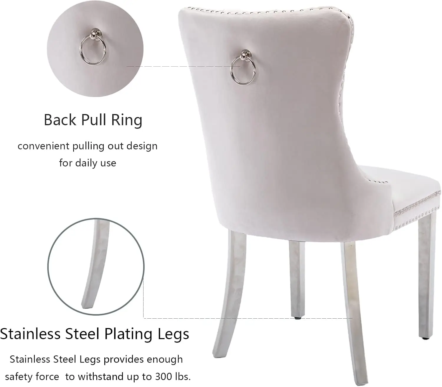 Набор бархатных обеденных стульев из 6 шт. мягкие стулья для столовой с отделкой