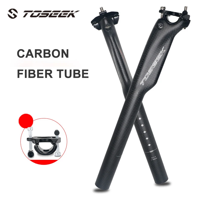 

TOSEEK SC50 полностью углеродное сиденье для велосипеда трубка 27,2/30,8/31,6 мм * 350/400 мм для шоссейного горного велосипеда часть для велосипеда из угл...