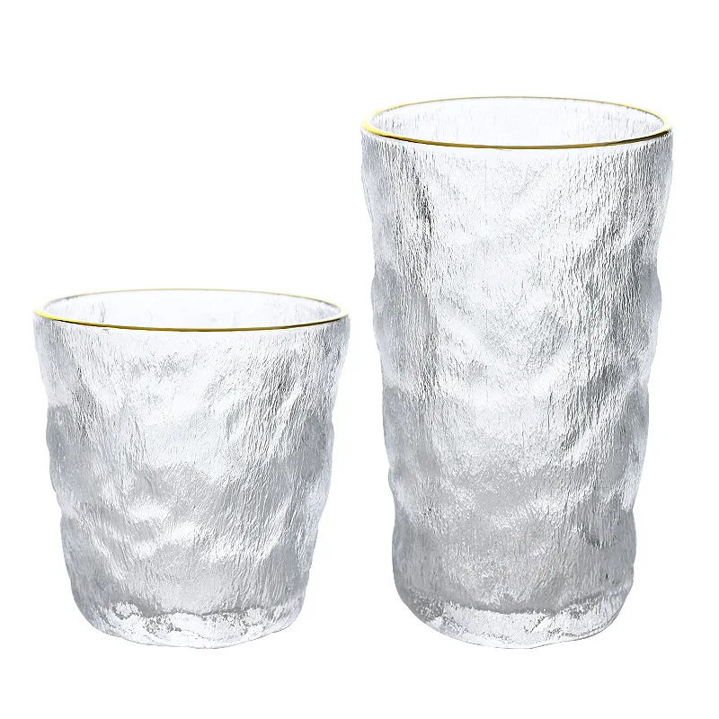 

Embossed Glacier Pattern Glass Whiskey Juice Coffee Cup Milk Cup Water Cup Household