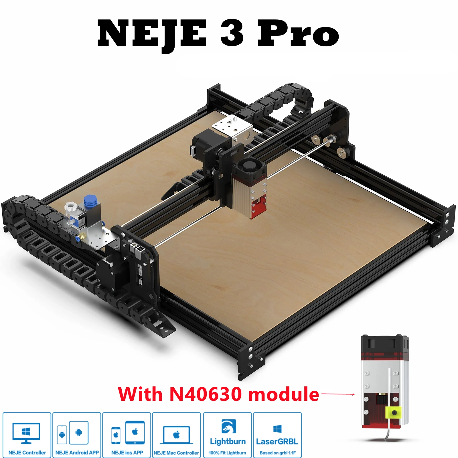 

NEJE 3 Pro 30 Вт N40630 Высокоточный диод «сделай сам» лазерный гравер резак принтер инструмент для печати по дереву беспроводной маршрутизатор ...