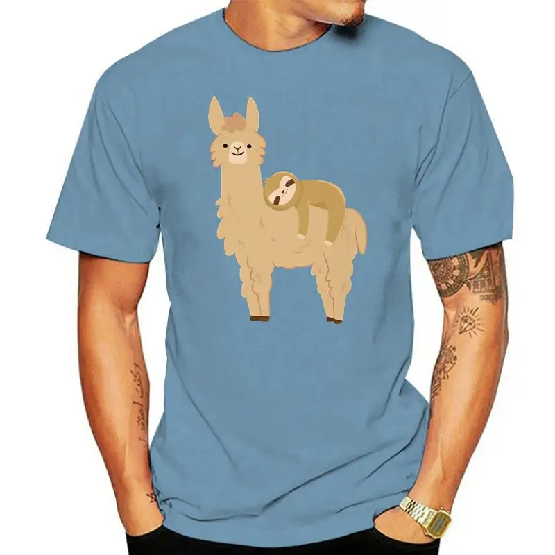 

Ленивец, спящий на Ламе, футболка, милая и очаровательная для ребенка, новинка, Стильная летняя повседневная футболка с принтом