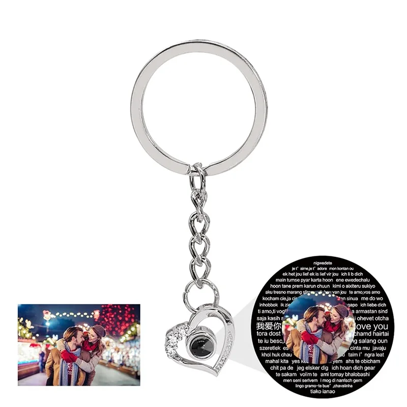 Персонализированные брелоки в форме сердца с фотографией на заказ кольцо для