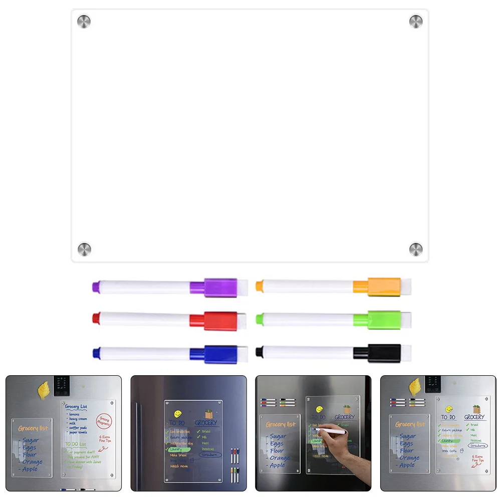 

Clear Dry Erase Board Grocery List Magnet Pad Fridge Calendar Magnetic Refrigerator White