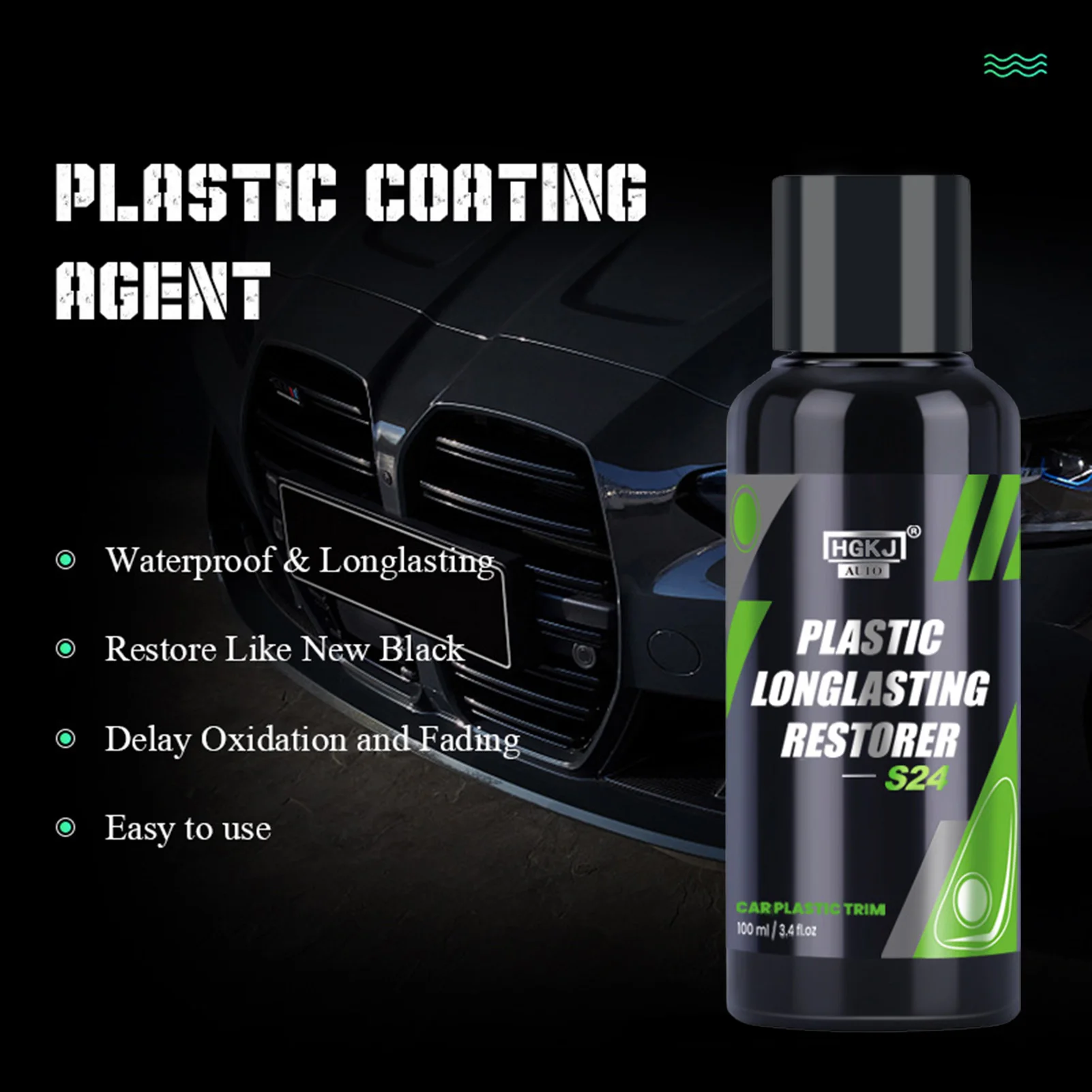 

Car Refurbishment Cleaning Agent Long-Lasting Plastics And Trim Restorer Restores And Renews For Vehicle Interior Exterior
