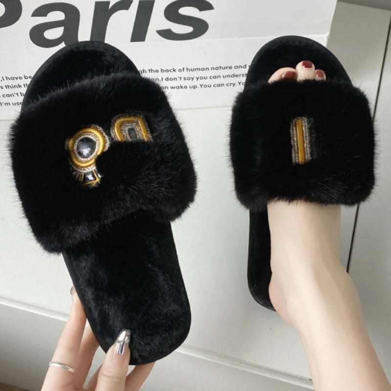 туфли женские обувь женская зимняя Сланцы на плоской подошве модные