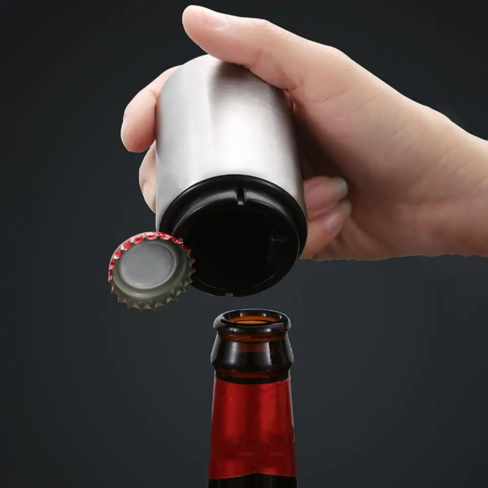 

Bottle Opener Automatic Stainless Steel Beer Bottle Opener Heavy Duty Press Type Lid Remover for Juice Beverage Drinks Kitchen