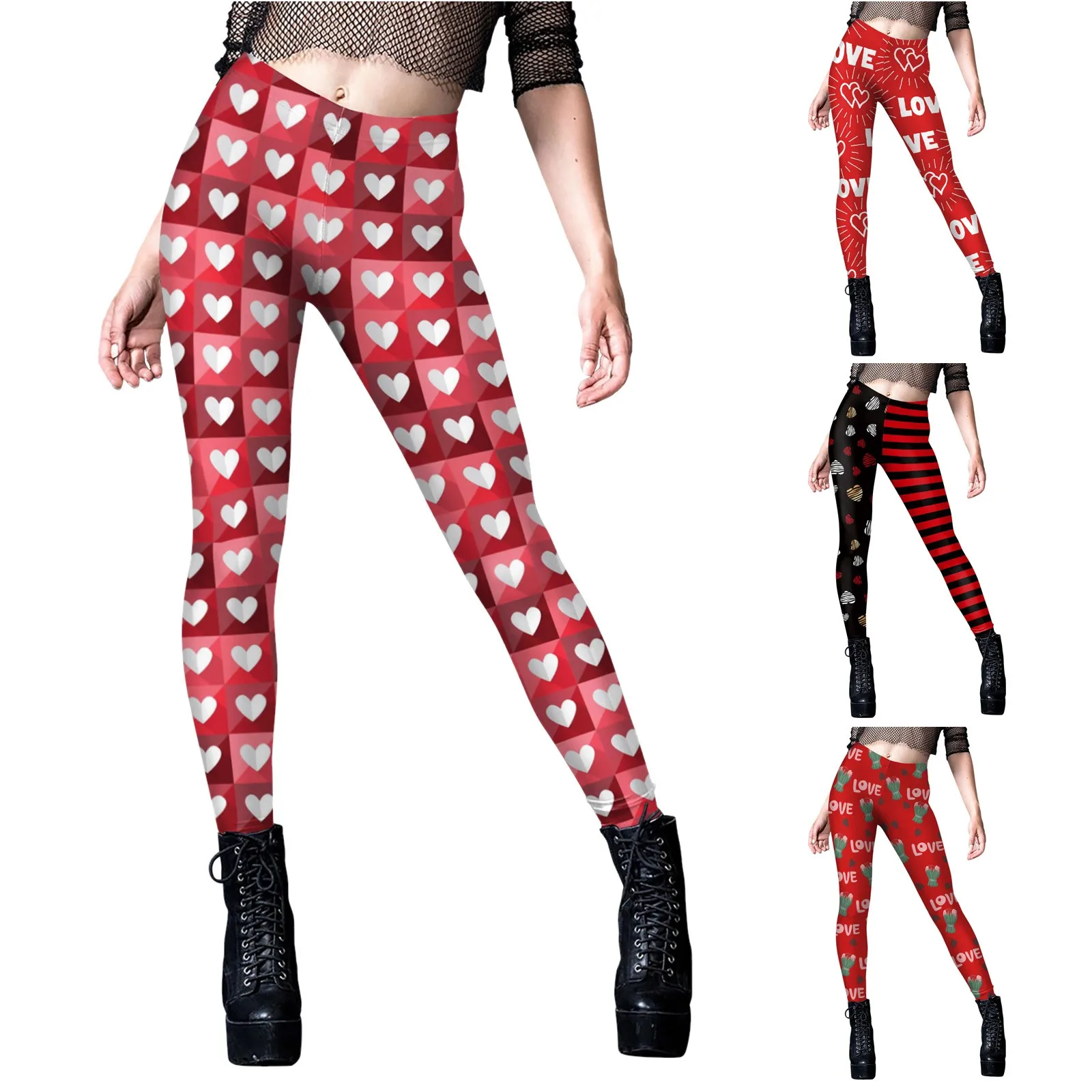 

Новинка 2022, женские брюки, популярные облегающие штаны для фитнеса и йоги с принтом Love на День святого Валентина, леггинсы с лямками