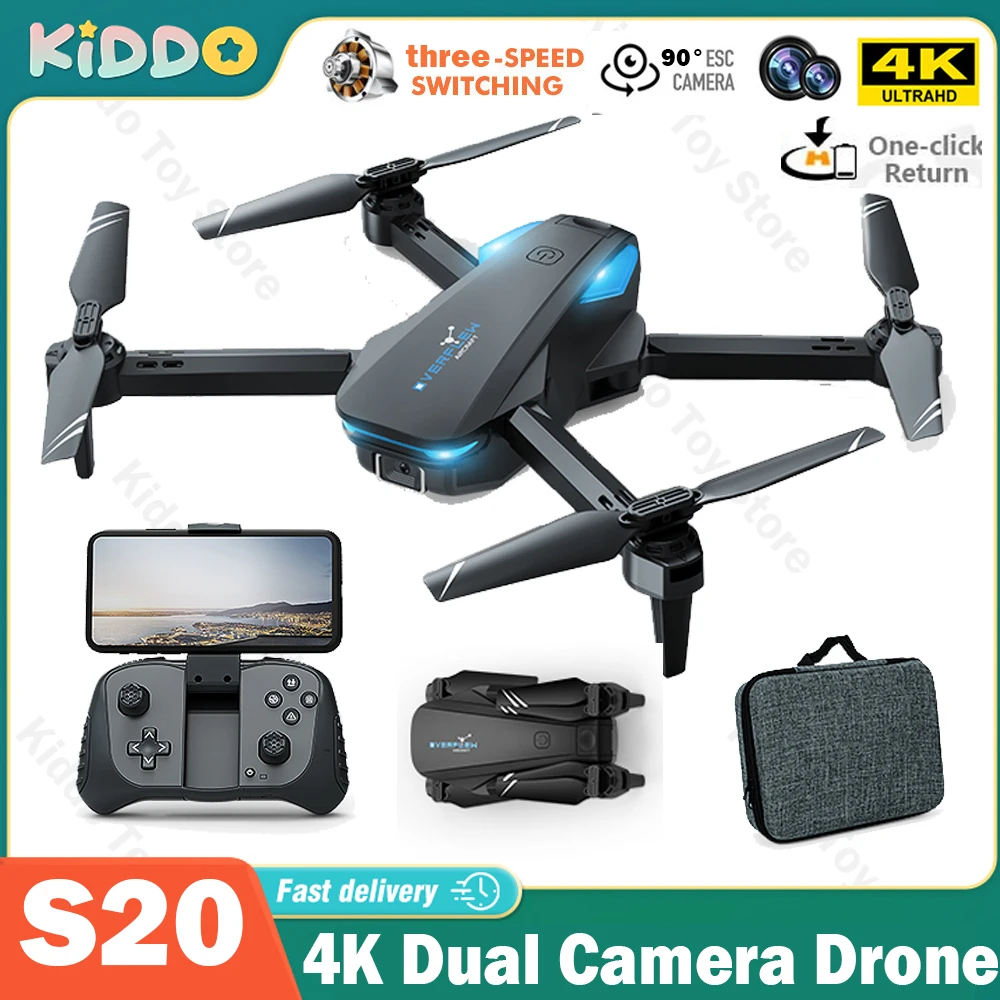 

S20 Quadcopter Rc Drone 2.4G HD 4K Camera Aerial Photography Folding Drone Wifi FPV Remote Control Aircraft Foldable Drones Gift