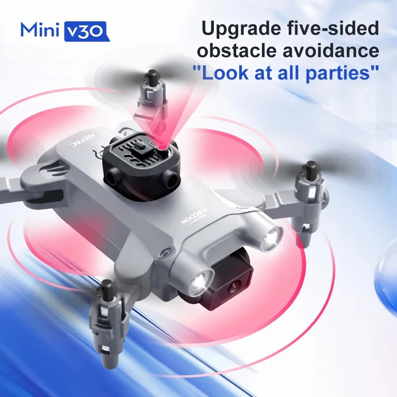 Фото Дрон Lenovo Mini V30 8K с HD-съемкой, профессиональный радиоуправляемый FPV-дрон с пятисторонним интеллектуальным обходом препятствий, миниатюрный, удобный, с GPS №4