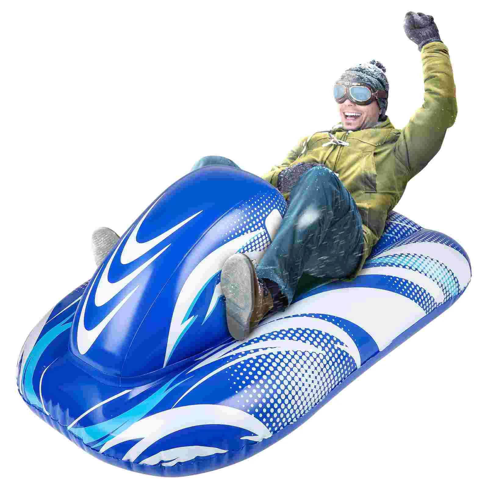 

Clispeed Inflatable Snow Sled Winter Snow Racer Snow Rider for Kids Adults with Heavy Duty Handles (Blue)