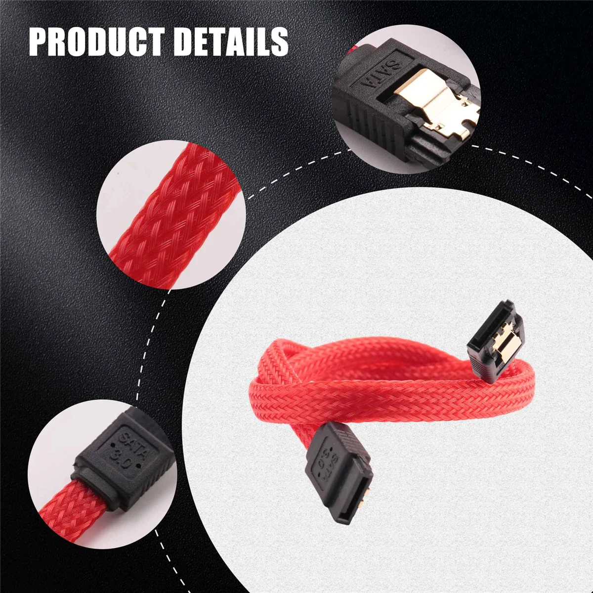 Кабель SATA 3.0 III SATA3 7-контактный для передачи данных 6 Гбит/с