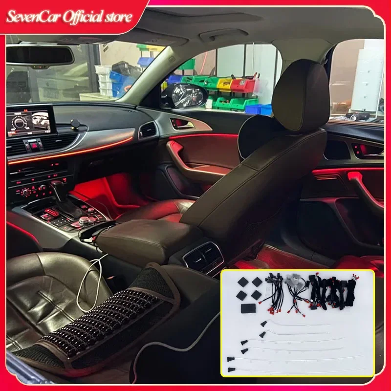 

Светодиодный 21 цвет для Audi A6 C7, окружающий свет, максимальная версия, дверные светильники, ящик для хранения, контурное освещение 2012-2018, седла, неоновая лампа