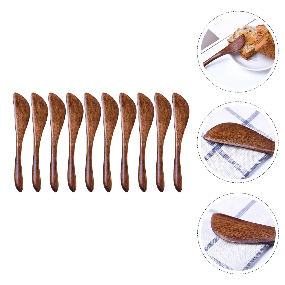 

10 Pcs Disposable Cutlery Phoebe Jam Knife Kitchen Baking Set Butter Spatula Simple Durable Cream Wood