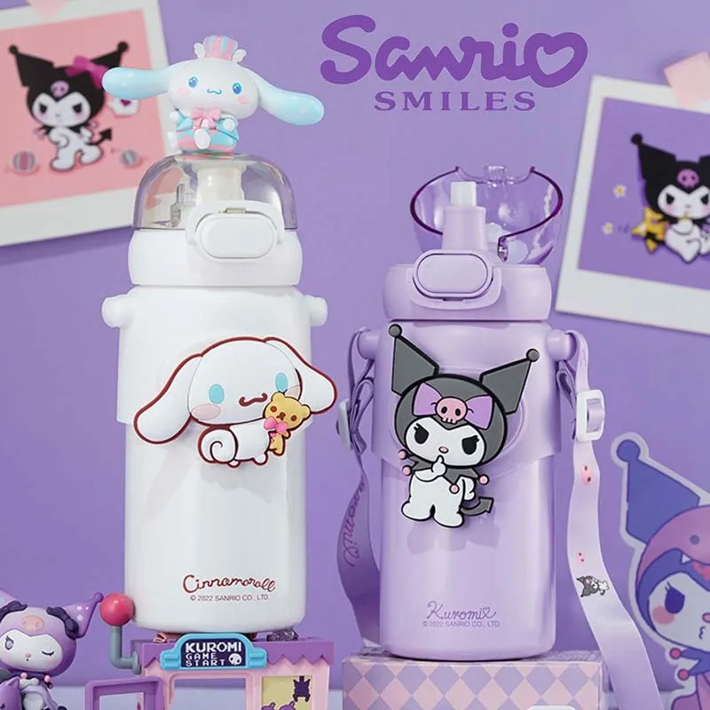 

Портативная чашка для воды 350 мл 460 мл Sanrio Kawaii My Melody Cinnamoroll Kuromi Purin Dog мультяшный аниме термос чашка милая девочка подарок для детей