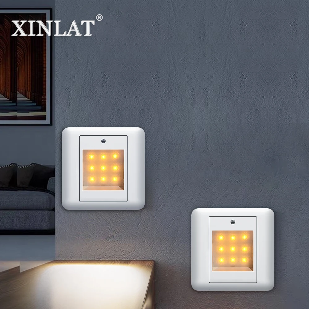 

Умный светодиодный ночник XINLAT, креативная Встроенная настсветильник ная лампа, освещение для лестницы, ступеньки, фойе, спальни
