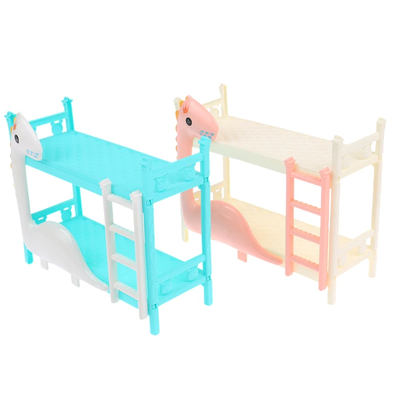 1Pcs Dollhouse Miniature Dinosaur Doll Bunk Bed Double Model DIY Scene Accessories