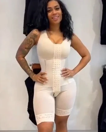 

Covered Breast Sleeveless Bodysuit Button Down Square Neck Shapewear