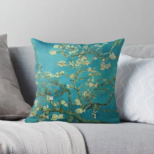 

Vincent Van Gogh Blossoming Almond Tree Printing Throw Pillow Cover Decorative Bed Square Waist Anime Pillows not include