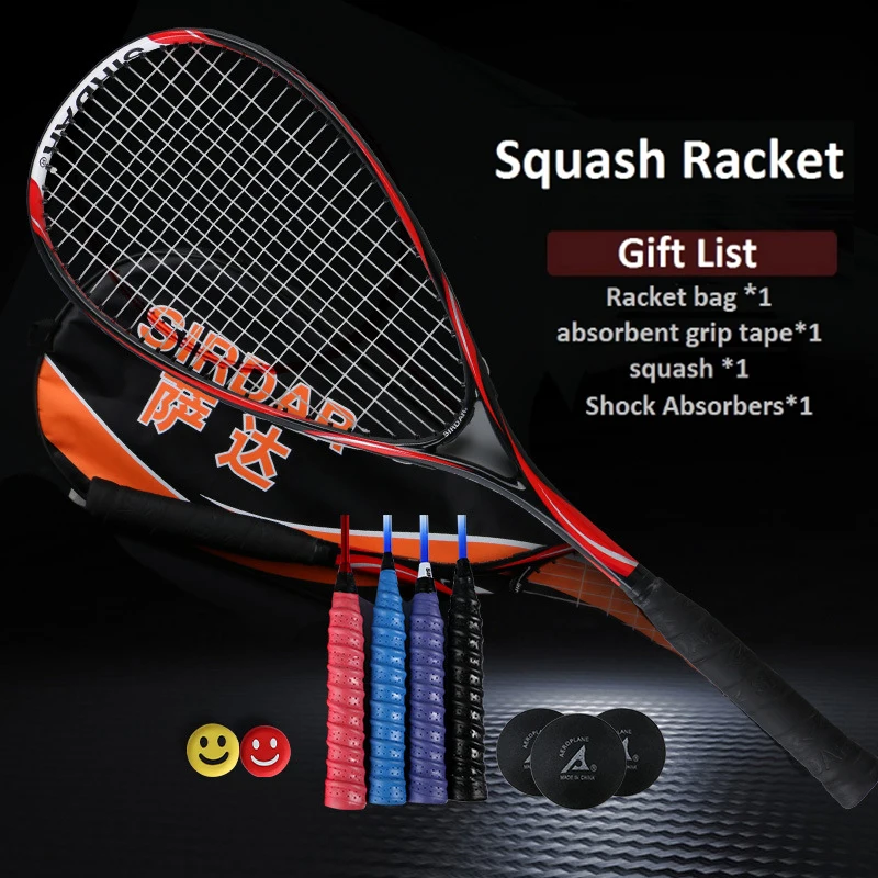 Squash Rackets Full Carbon Fiber Racket Ultra-light Starter Suit Professional Training Set With Squash Balls Bag