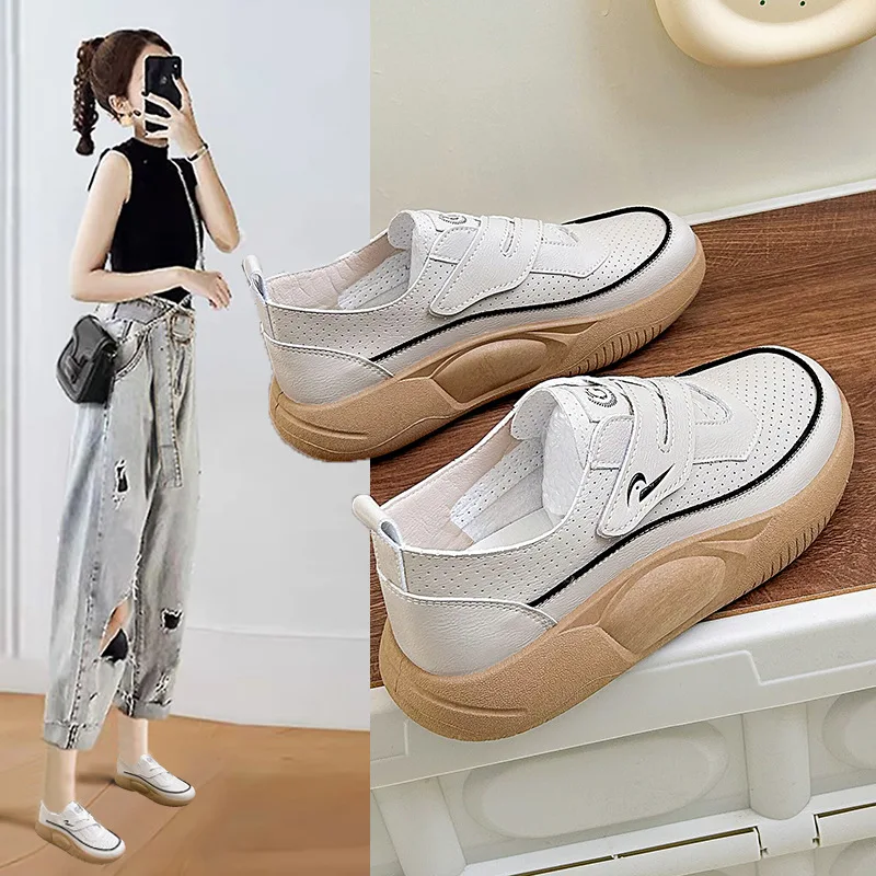 

2023 Summer New Fashion Little White Shoes for Women INS Student Casual Shoes for Women Thick Sole Elevated Shoes