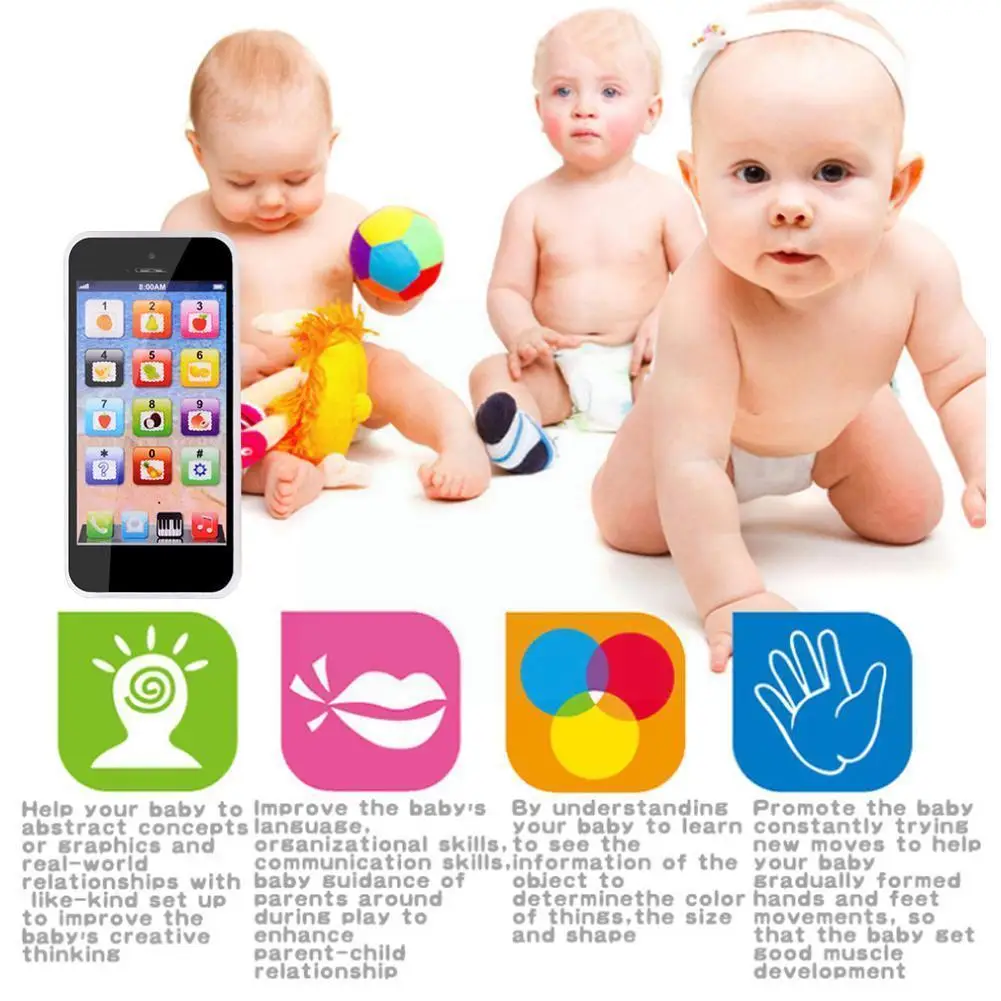 

Cartoon Toy Music Light Mobile Phone English Small Learning Simulation Cute Story Machine Mobile Phone Box Toy T5g6