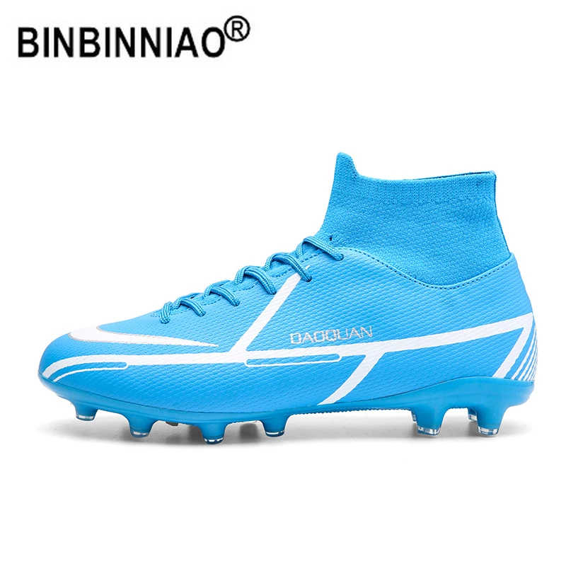 

Plus Big Size 35-47 High Ankle Sneakers Men FG Soccer Shoes Kids Soccer Cleats Long Spikes Profession Chaussure Football Shoes