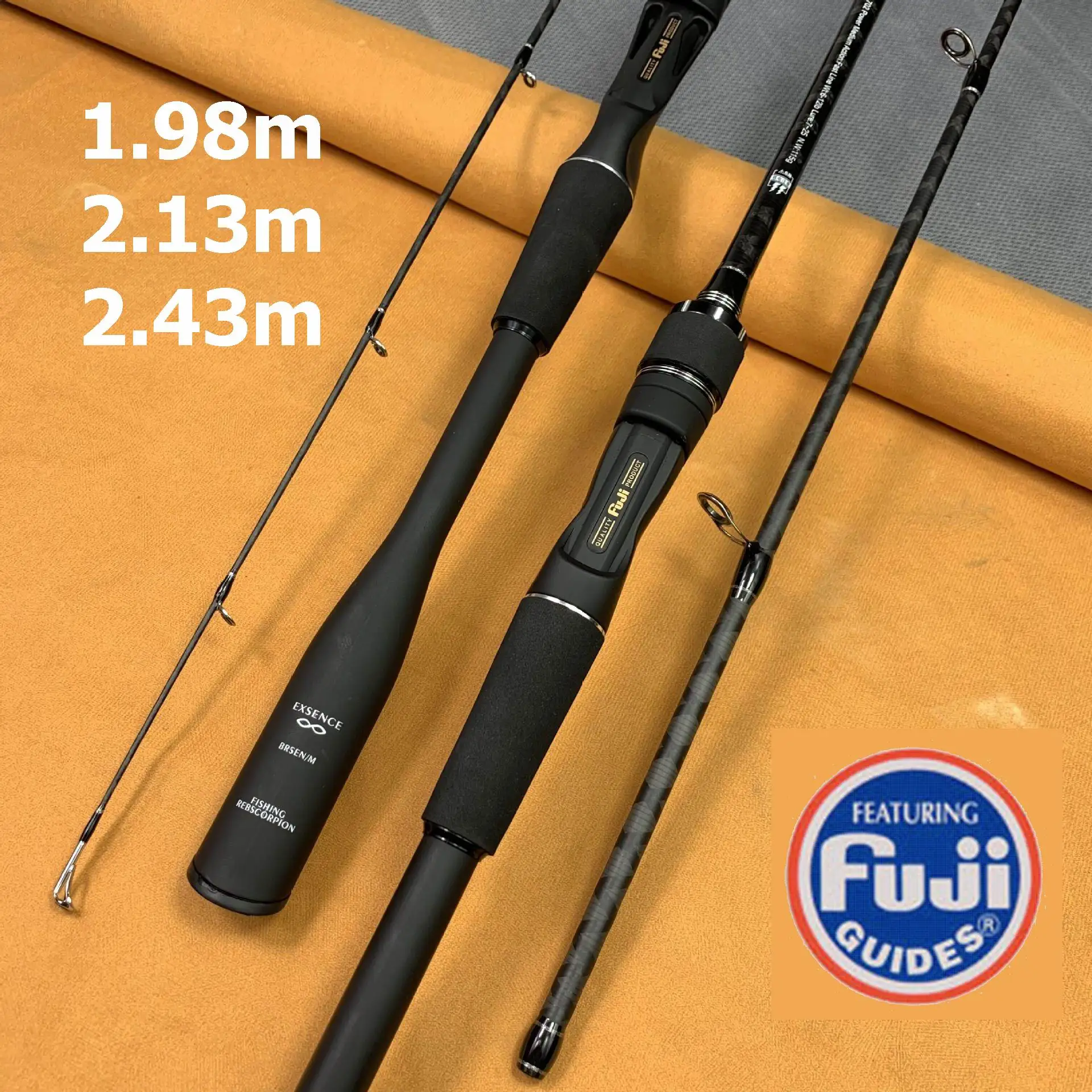 ZZ311 X Wrapped Seabass Fast M Fuji Rings Reel Seat Straight or Gun, Spinning or Casting Fishing Rod Hi-Carbon 1.98m 2.13m 2.43m
