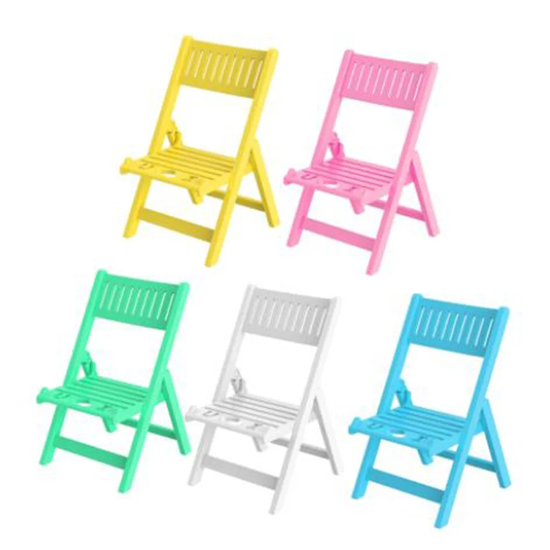 

1pc Miniature Miniature Miniature Cartoond Регулирование складного стула Аксессуары