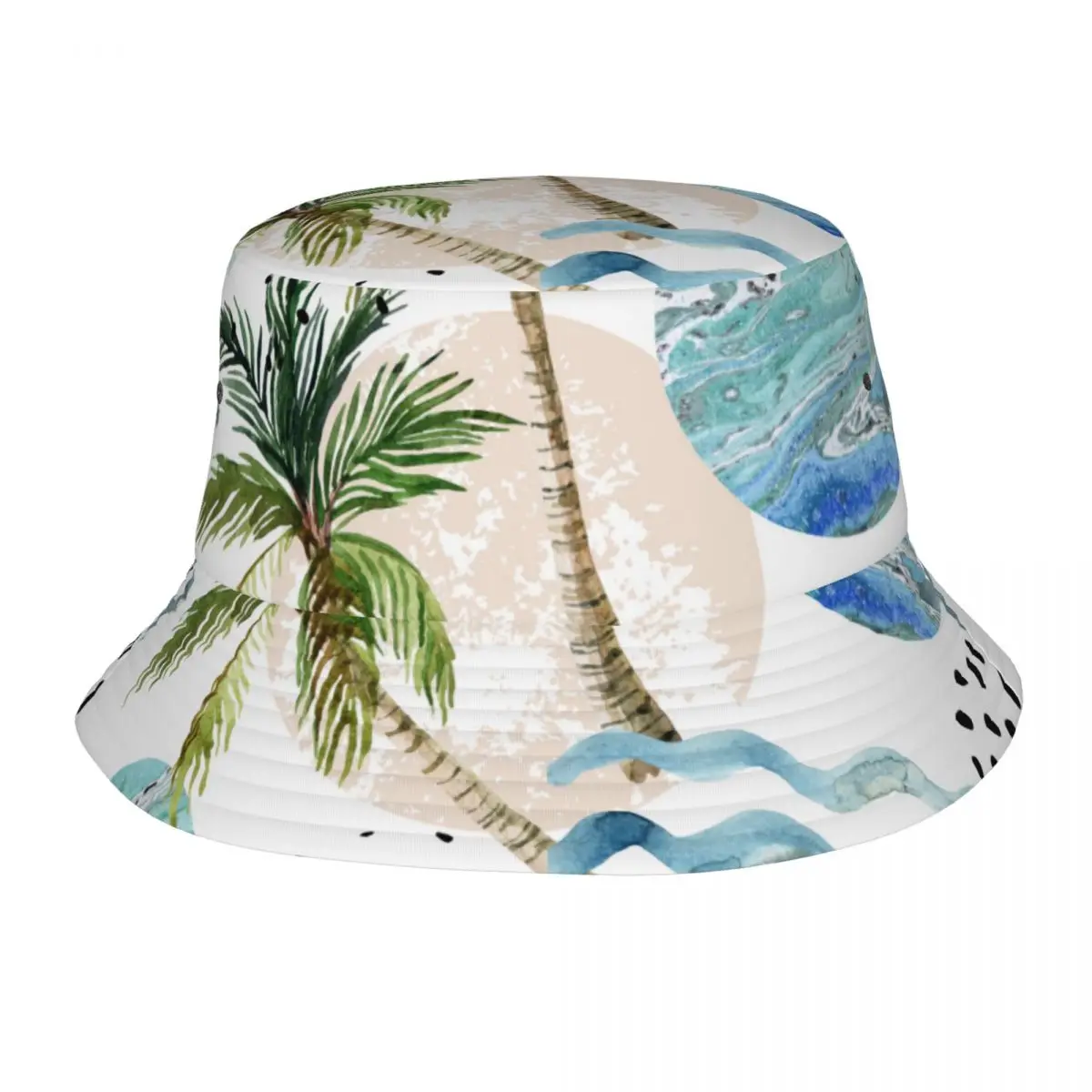 

2022 Fisherman's Hat Unisex Fashion Bob Cap Palm Tree Geometric 80s 90s Style Hip Hop Gorros Panama Windproof outdoor Bucket Hat