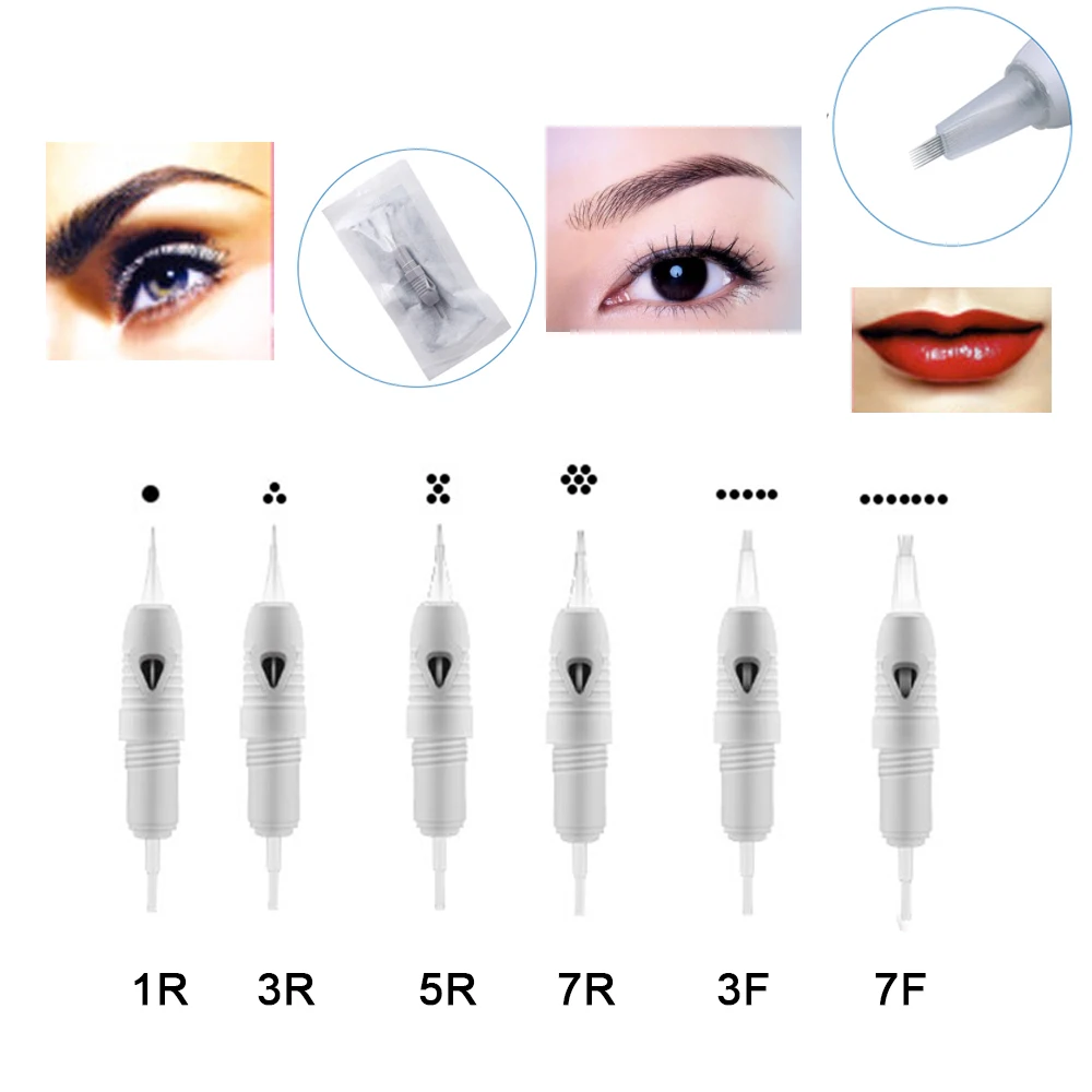 

10pcs/lot Disposable Tattoos Cartridge Needle for Charmant Permanent Makeup Machine Pen V7 Charme Princesse Grey 8mm Screw
