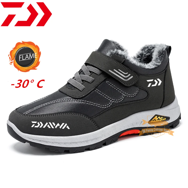 

DAIWA Fishing Shoes Winter Men's Plus Velvet Cold-resistant Keep Warm Fashion Snow Boots Outdoor Sport Anti-skid Hiking Shoes