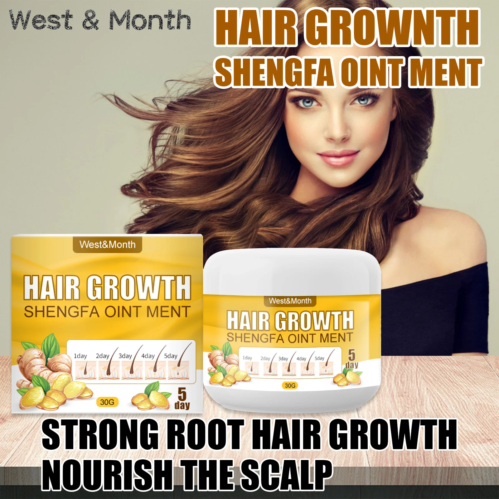 

Ginger Hair Growth Hair Care Shampoo Cream Anti Hair Loss Anti-dandruff Itching Moisturizing Scalp Massage Cream Hair Care Cream