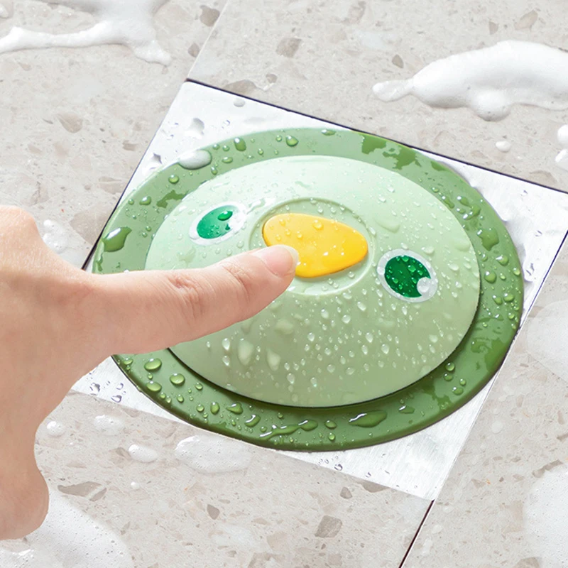 

Silicone Sink Floor Drain Push Type Kitchen Bath Tub Laundry Water Stopper Shower Drain Washbasin Hair Stopper Deodorant Tool
