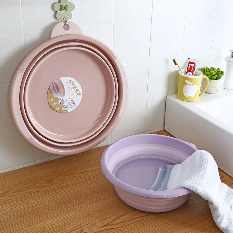 

Plastic Folding Basins Portable Wash Basins Folding Kitchen Bathroom Laundry Tub Accessories Travel Folding Wash Basin