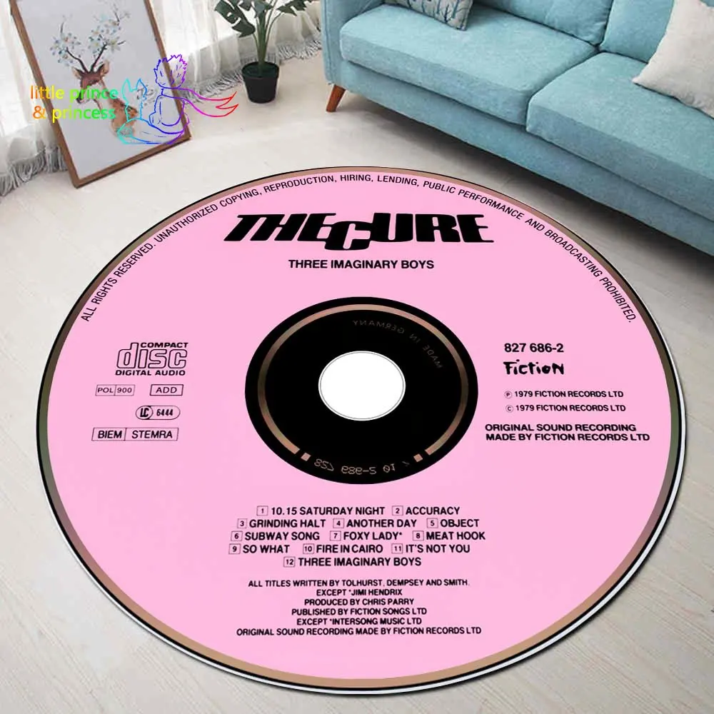 

The Cure Music CD Rug Round Mat Round Carpet Round Rug Bathroom Mat Black Mat Home Decor Rug Living Room Kitchen Rug