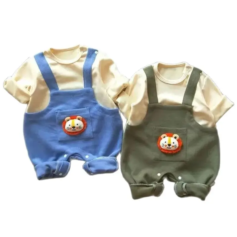 

Комбинезоны унисекс для новорожденных джентльменов; Осенние Комбинезоны с длинными рукавами; Хлопковая одежда для малышей; Одежда для маль...