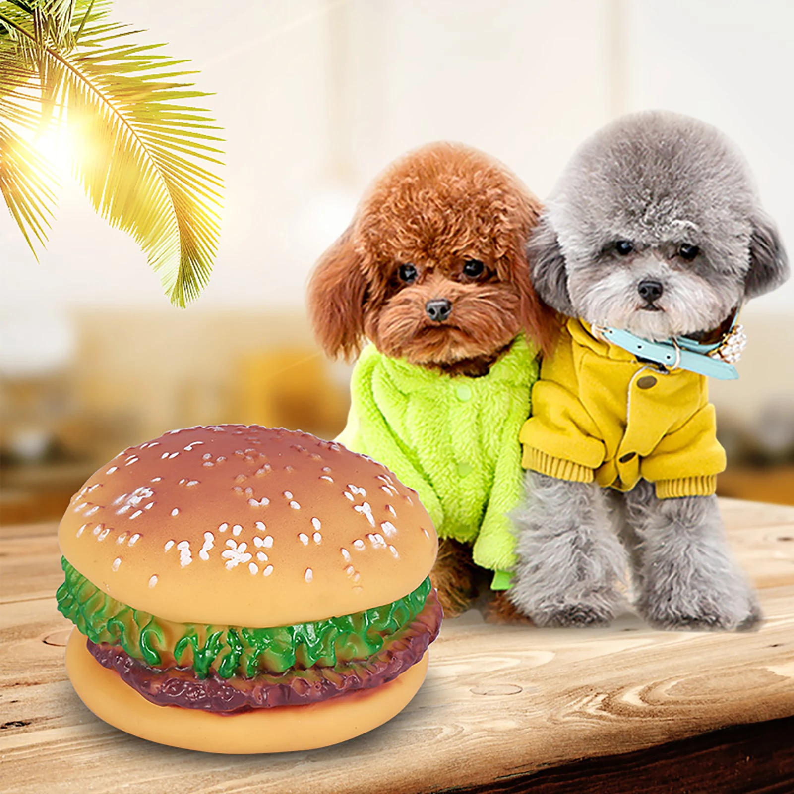 Игрушка для домашних животных со звуком гамбургер еда в форме ранней собаки