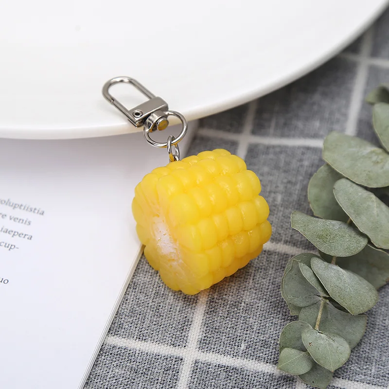 

Simulated PVC corn key chain New creative food photography Student bag Car pendant ornaments Women jewelry Trinkets gift llavero