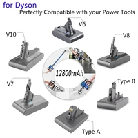for dyson v6 v7 v8 v10 type ab 12800mah replacement battery for dyson absolute cord free vacuum handheld vacuum cleaner