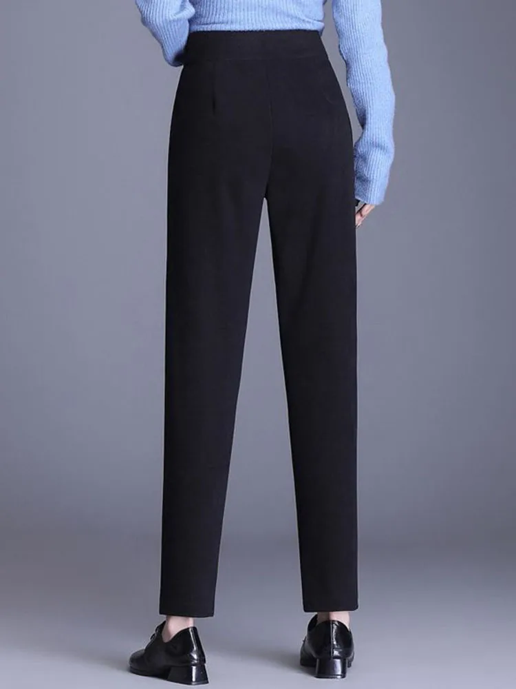 Брюки-султанки женские шерстяные до щиколотки Свободные повседневные плотные