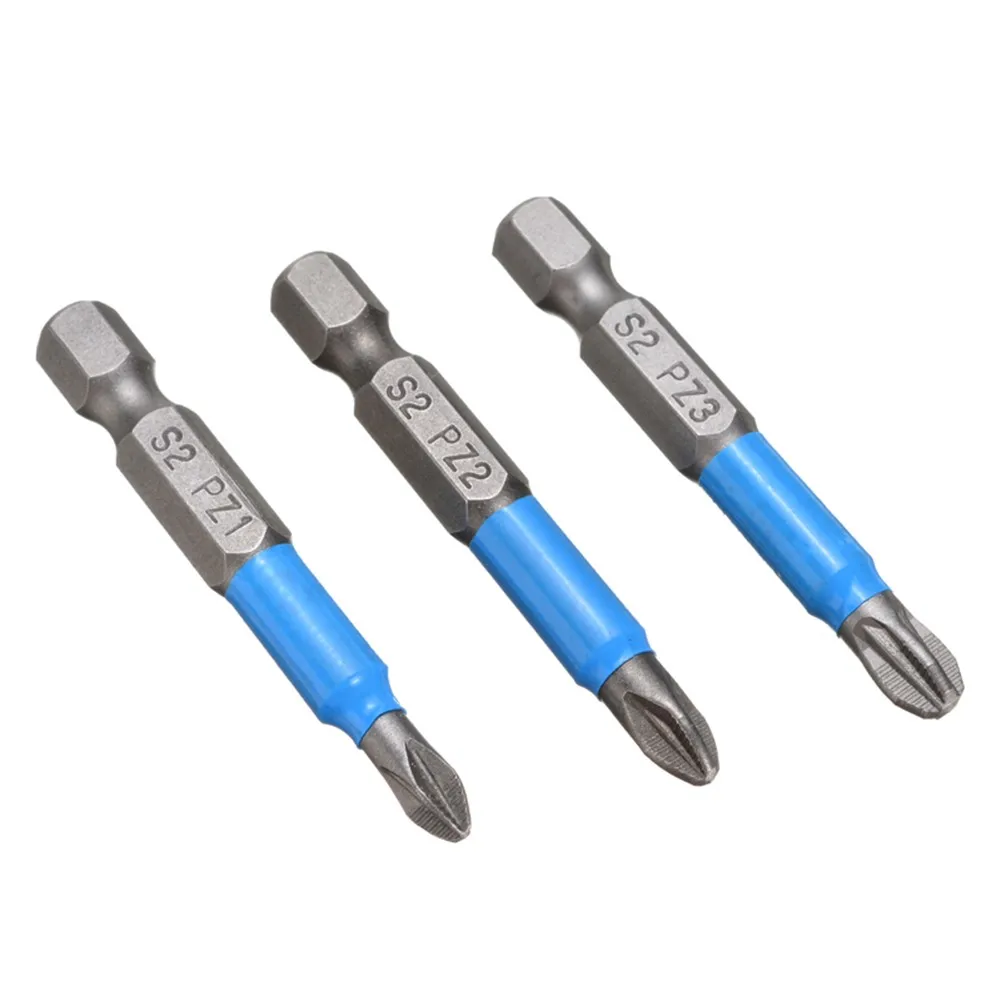 

6Pcs Hex Shanked Anti Slip Screwdriver Bits Set Alloy Steel Screwdriver Magnetic Electric Impact PH1/PH2/PH3/PZ1/PZ2/PZ3 50mm