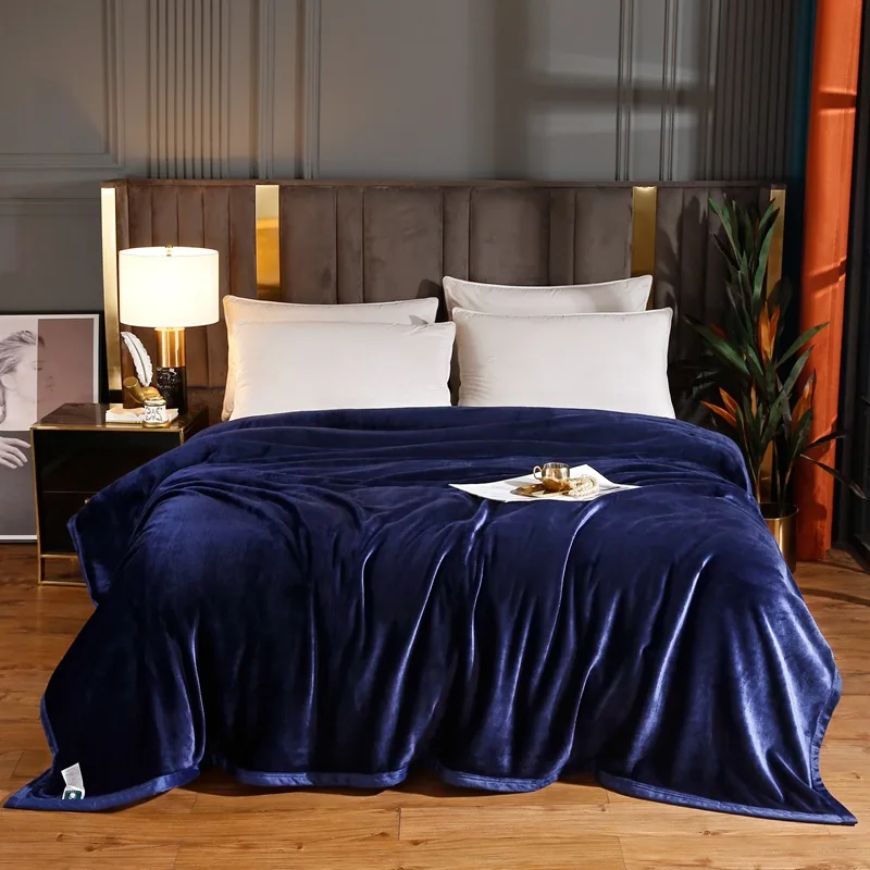 

Solid color thickened blanket warm milk blanket air conditioning blanket